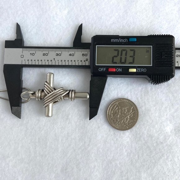 Sterling Silver 925 ZINA 2" Heavy Shrouded Cross Pendant Necklace 24" Chain 39g - Picture 14 of 16